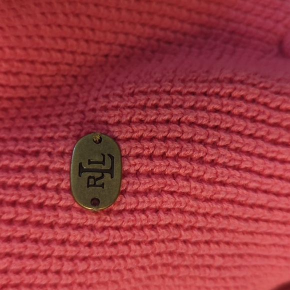 Lauren Ralph Lauren Pink Waffle Cowl Neck Sweater Size S - Picture 3 of 7